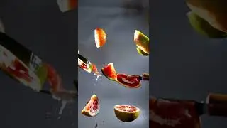 Epic Fruit Explosion in Mid-Air | Cinematic Knife Cutting