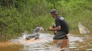 5 ekor buaya tunduk dengan raja buaya paling besar serumaen