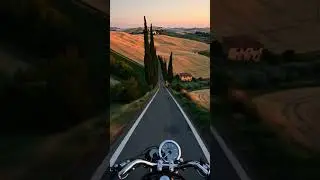 Golden Fields and Rolling Hills: Motorcycle Ride Through Tuscany's Countryside #ai #virtual