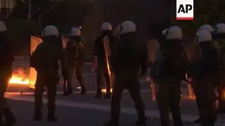 Fire bombs thrown at Athens anti-austerity demo