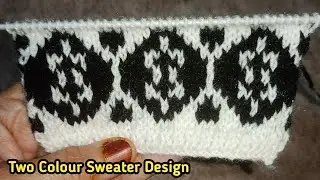 Knitting Graph Pattern #279 | Easy Two Colour Sweater Design