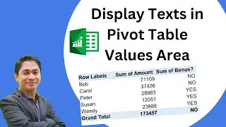 Display Texts in the Pivot Table (!Go to Description for better video!)