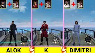 Alok Vs K Vs Dimitri With Leon Ability Test After Update 🤯 Garena Free Fire