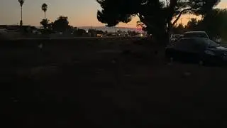 Ace train #10 passes by Civic Center park in Newark California
