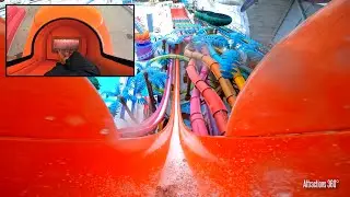 World's Tallest Trapdoor Free-Fall Body Water Slide | DreamWorks Water Park | Multiple Slides POV