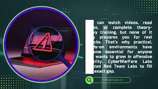 Build Real Offensive Skills with Red Team Labs at CyberWarFare Labs