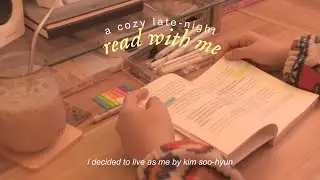 a cozy late-night read with me 🌘 1-hour real-time, rain sounds, calm piano bgm