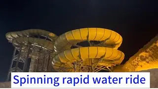 Spinning rapid crazy water slide at desert falls water and adventure park // refreshments time guys