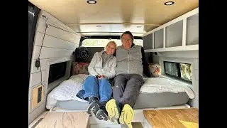 Folding Queen Bed for Sprinter Van with Shoe Storage