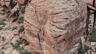 DJI Air 3S Views of Rock Climbers on Cannibal Crag, Calico Basin, Red Rock Canyon! #shorts