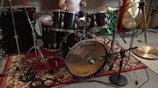 1980s Ludwig Big Beat Black Cortex Drum Set