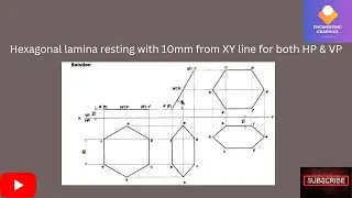 Шестиугольная пластинка, отстоящая на 10 мм от линии XY как для HP, так и для VP