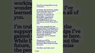 Farewell speech model|learn english