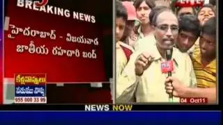 TV5 News - Live Telecast Of Telangana Protesters Block NH9 Highway (Part 02)