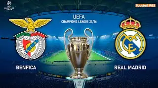 BENFICA vs REAL MADRID - UEFA Champions League 25/26 | Full Match All Goals | Simulation PES 21