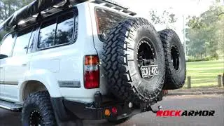 80 Series Landcruiser Rockarmor GEN III Rear Bar Wheel Carrier