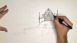 Hand-Drawn Classic Bed Design | Royal Bedroom Sketch | Sketchbook by THE DETAIL