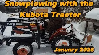 Использование трактора Kubota для уборки снега с подъездной дорожки - 2026