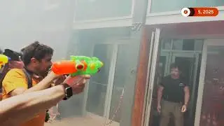 Barcelona residents protest tourism with water pistols | REUTERS