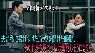 離婚したばかりの夫が私の方へ投げたバッグを開けた瞬間、中に見えたものを見て気絶しそうになった。| オーディオブック | 感動する話 | スカッとする話