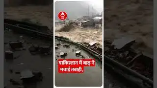 Pakistan में बाढ़ का कहर, ताश के पत्तों की तरह मकानों को बहा रहा पानी #flood #short