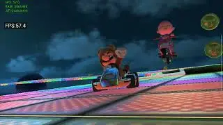 Retroid Pocket 5 Mario kart 8 Deluxe Triforce cup gameplay Uzuy emulator 0.75 resolution