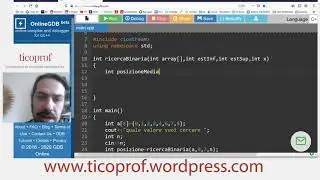 Ricerca binaria in C++ versione ricorsiva