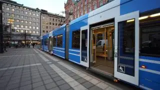 Sweden, Stockholm, tram ride from Norrmalmstorg to Djurgårdsbron