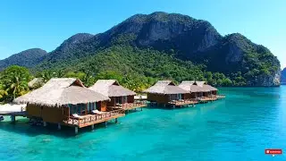 Peace on a Deserted Island | Melodious Guitar Amidst the Blue Sea & Golden Sun