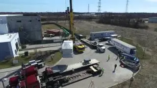 Crane Lift and Installation of 11,000 lb. Direct and Indirect Fired Make-Up HVAC System Part 1
