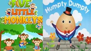 Five little monkeys jumping on the bed | Humpty Dumpty | Kids rhymes in English | Famous kids poems