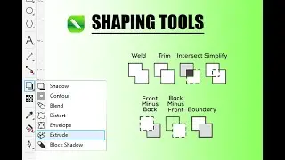 SHAPING & EXTRUDE TOOL|#logodesign|#shapingtools|#coreldrawtips|#cutshapes|#grapphicdesign|#trim