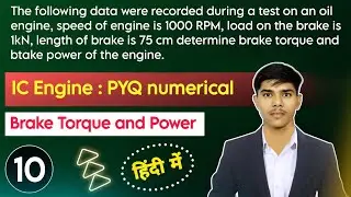 Speed of engine is 1000 RPM, load on the brake is 1kN, length of brake is 75 cm || Brake Power?