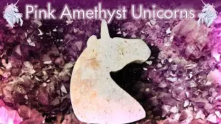 🦄 Pink Amethyst Unicorns-Details of our carved Pink Amethyst Unicorns from Brazil 💜 Pure divine love