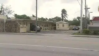 Car crashes into wall of motel in Hollywood