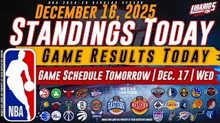NBA Standings Today as of December 16, 2025 | Game Results Today | Games Tomorrow | Dec. 17 | Wed