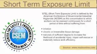 definition - Short Term Exposure Limit (STEL)