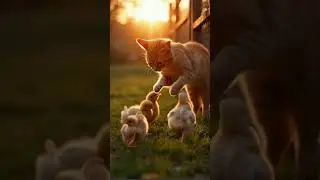 🐱💥 Chicks Fell into the Beaver's Trap, but the Hero Cat Saved Them! 🐣