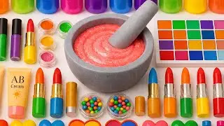 Satisfying Slime ASMR DIY | How To Make Glossy Slime Mixing Makeup Cosmetics Glitters BB Cream