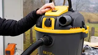 Aspirator umed/uscat cu priza, 35L, 1600W Stanley SXVC35 PTDE, casa si ateliere