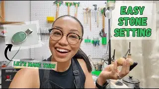 Practicing Stone Setting a Cabochon, Easy Step by Step How to Make a Silver Bezel Pendant Necklace
