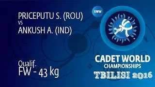Qual. FW - 43 kg: A. ANKUSH (IND) df. S. PRICEPUTU (ROU), 4-2