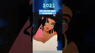 My art 2021 VS 2023 😱⚡️ #disney #esmeralda #digitalart #artchallenge #art #drawing #procreate #cute