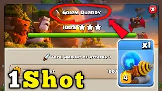 1 Shot Max Golem Quarry is Very Simple with this Army in Clan Capital