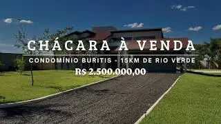 CHÁCARA DE ALTO PADRÃO À VENDA 15KM DE RIO VERDE