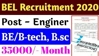 #BEL_Recruitment_2020_For_Freshers |  BEL Recruitment 2020, BEL Vacancy 2020