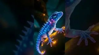 You Won&rsquo;t Believe This Glowing Gecko&rsquo;s Magical Leap! ✨🦎 #fantasycreature #bioluminescent #gecko