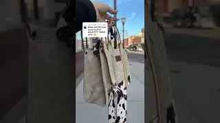 the beige cow print Wrangler Tote is finally back! #springglowup #wrangler #cowprintbag
