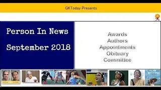 [English] September 2018 : Person In News:  Appointments| Authors| Awards| Obituary| Committee