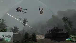 Тест Худа из Crysis MP Beta и Пришельцев из Warhead в Crysis 1 Editor. Village test map.